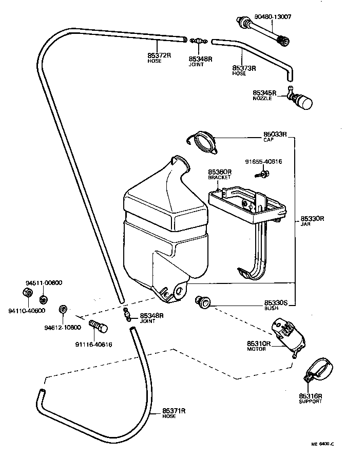 85035-15010 NOZZLE, REAR WASHER product image