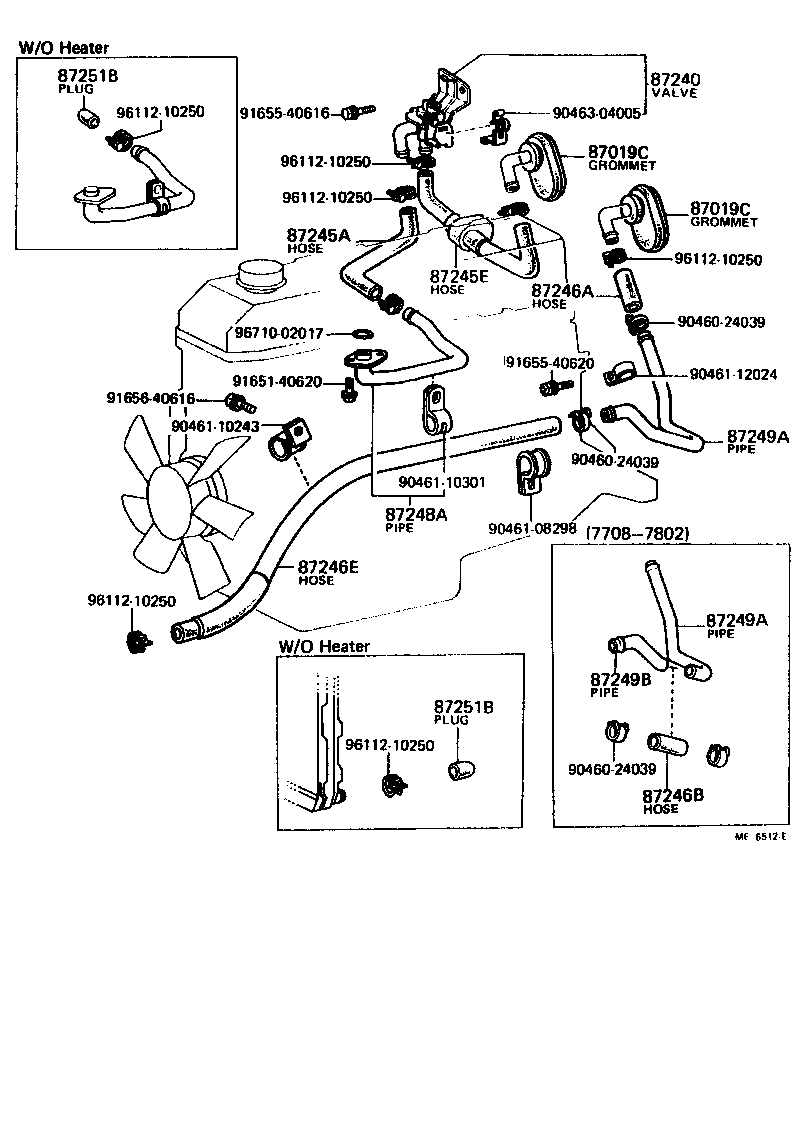 87208-14090 PIPE, HEATER WATER INLET, A product image