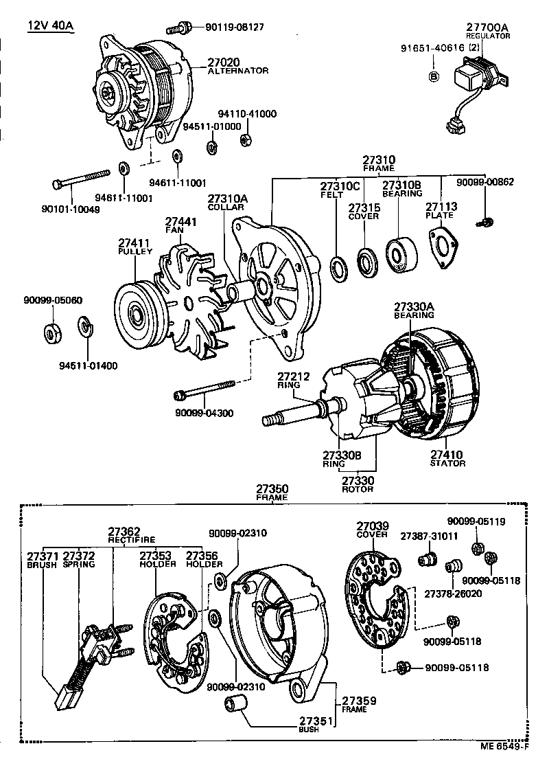 27310-68010 FRAME ASSY, DRIVE END, ALTERNATOR product image