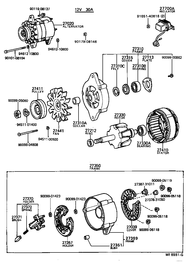 27310-68010 FRAME ASSY, DRIVE END, ALTERNATOR product image
