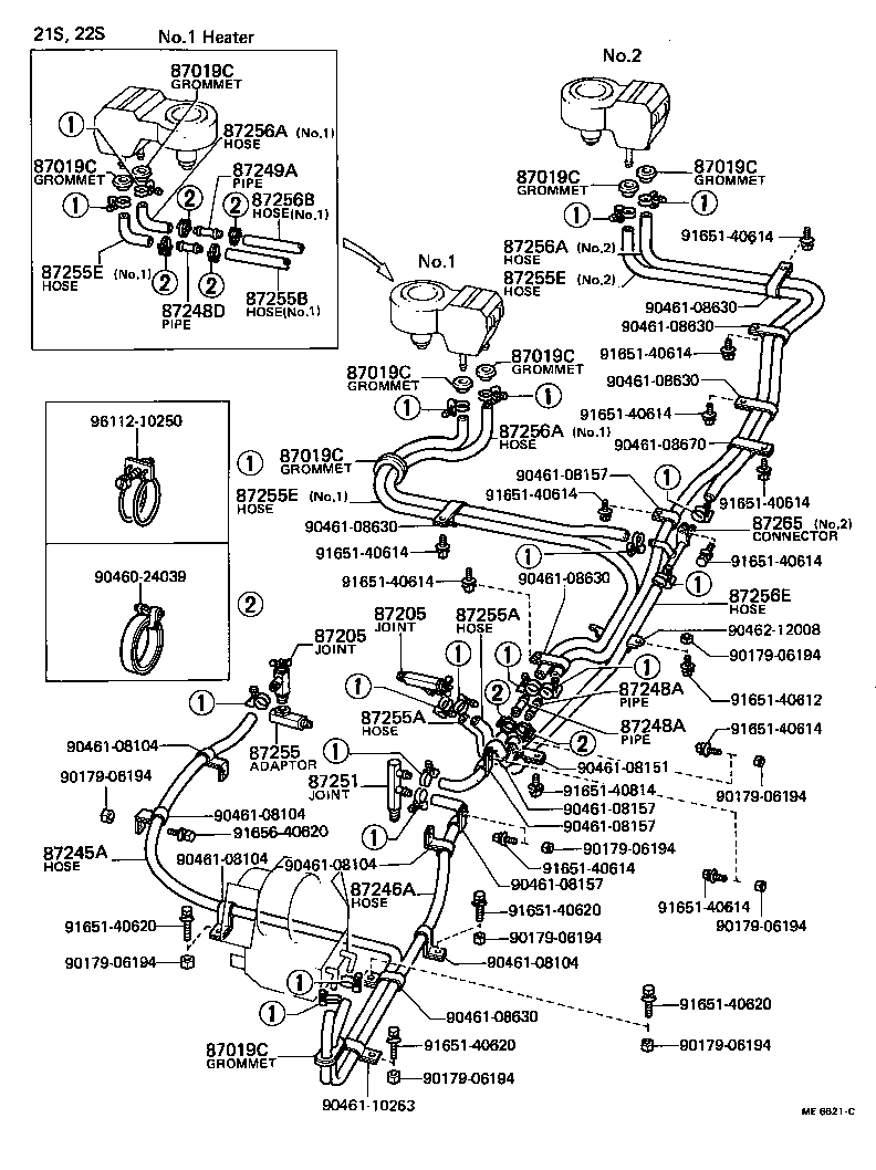87245-36160 HOSE, REAR HEATER WATER OUTLET, E (TO ENGINE) product image