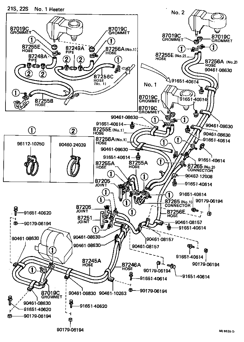 87245-36160 HOSE, REAR HEATER WATER OUTLET, E (TO ENGINE) product image