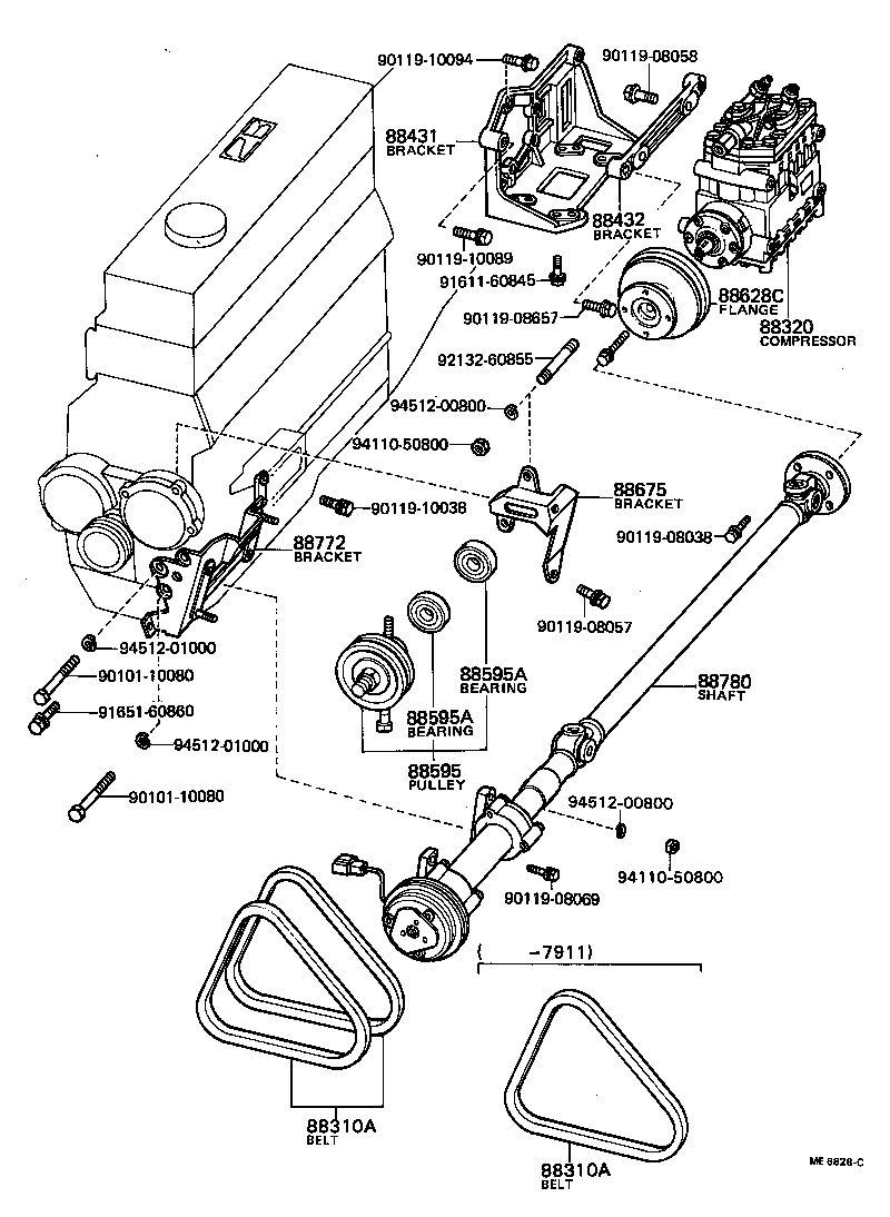 88434-36070 BRACKET, COMPRESSOR MOUNTING, NO.2 product image