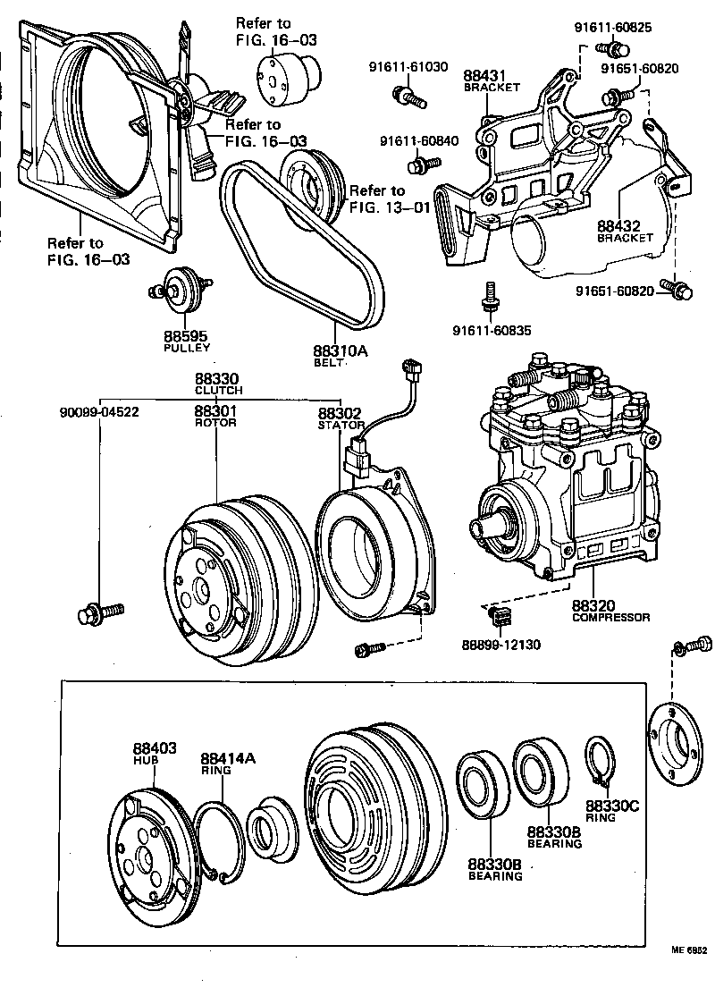 88892-36100 BRACKET, COMPRESSOR MOUNTING, NO.2 product image