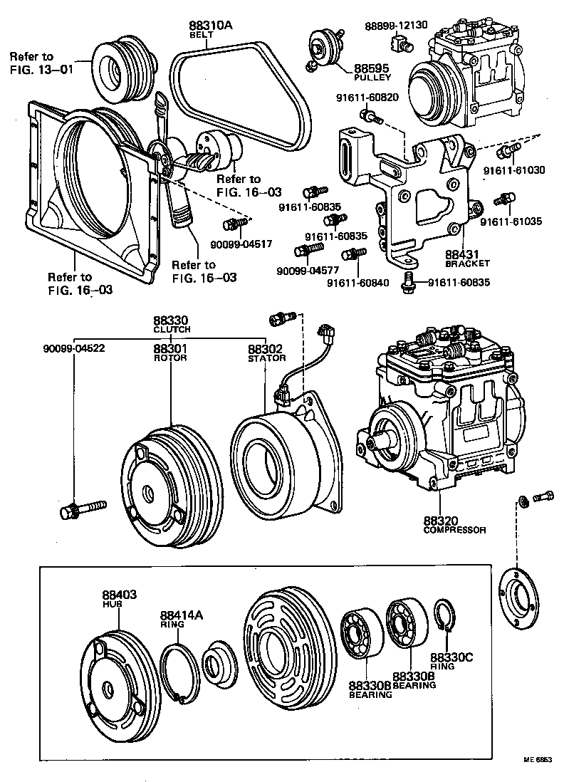 88892-36100 BRACKET, COMPRESSOR MOUNTING, NO.2 product image
