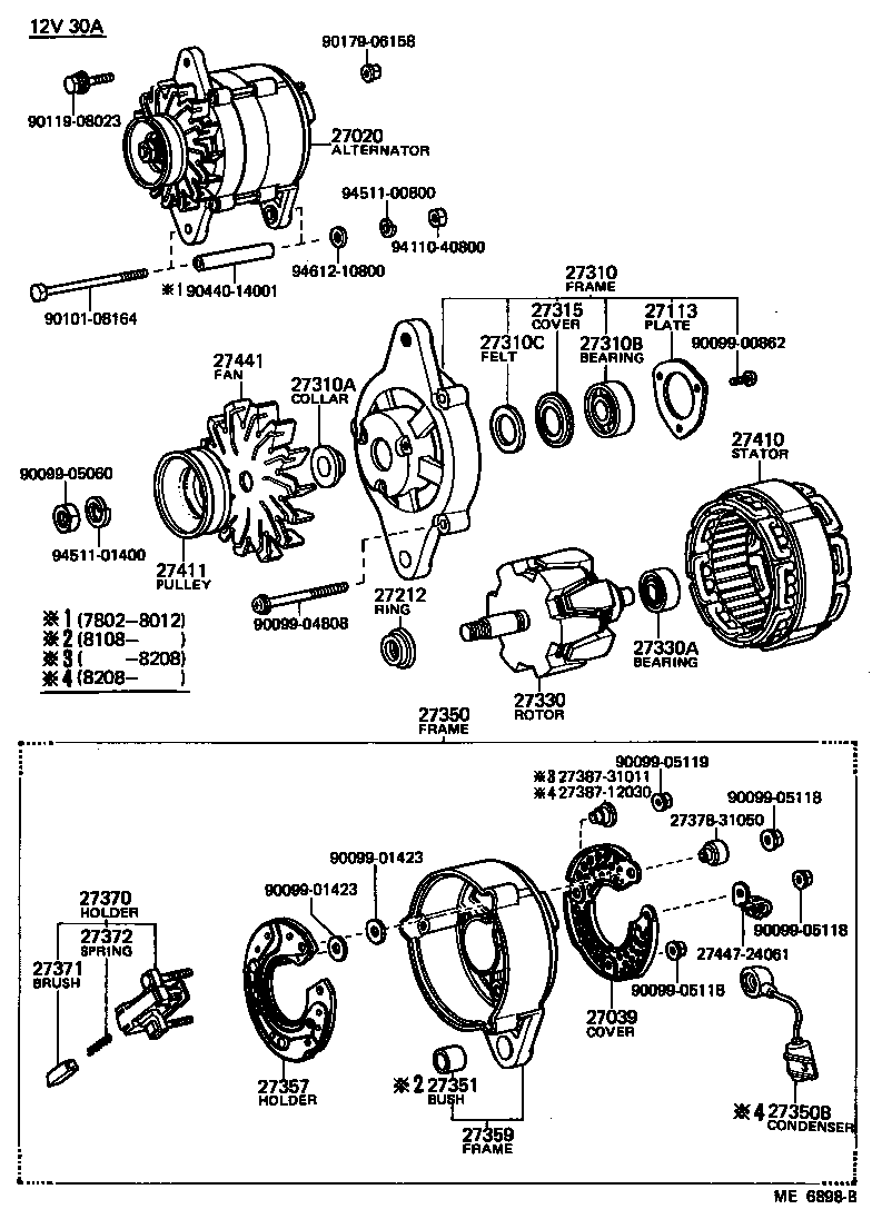 27310-24070 FRAME ASSY, DRIVE END, ALTERNATOR product image
