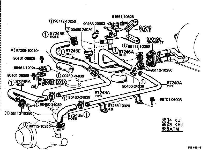 87019-10150 HOSE KIT, HEATER product image