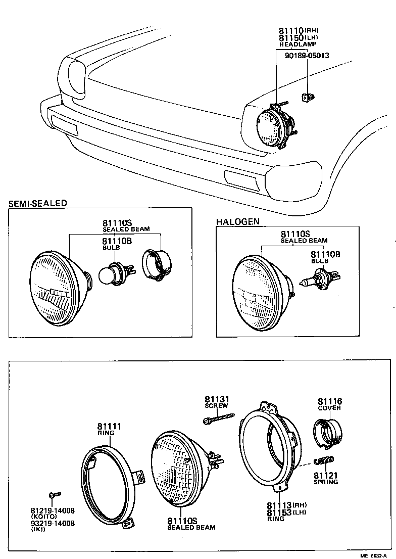 81111-16020 RING, SEALED BEAM RETAINING product image