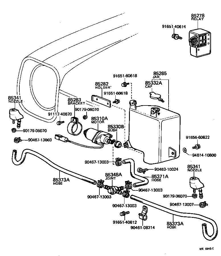 85336-10010 BUSH, HEADLAMP CLEANER WASHER JAR product image