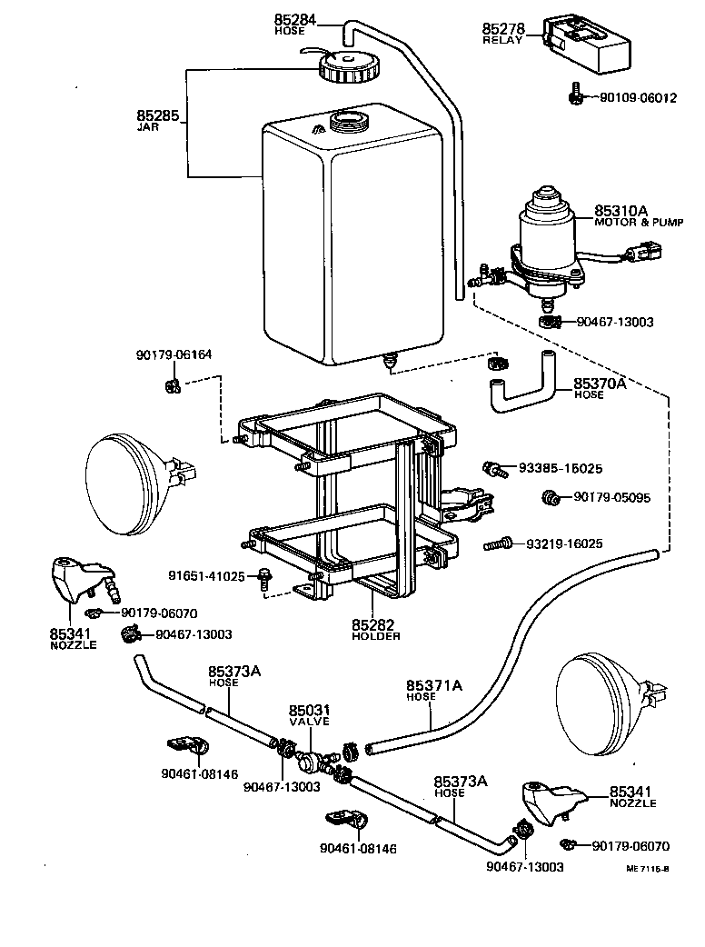 85276-22010 RELAY ASSY, HEADLAMP CLEANER CONTROL product image