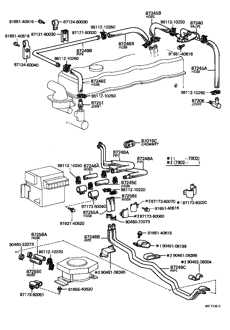 99551-20070 HOSE, REAR HEATER WATER INLET, A(FROM ENGINE) product image