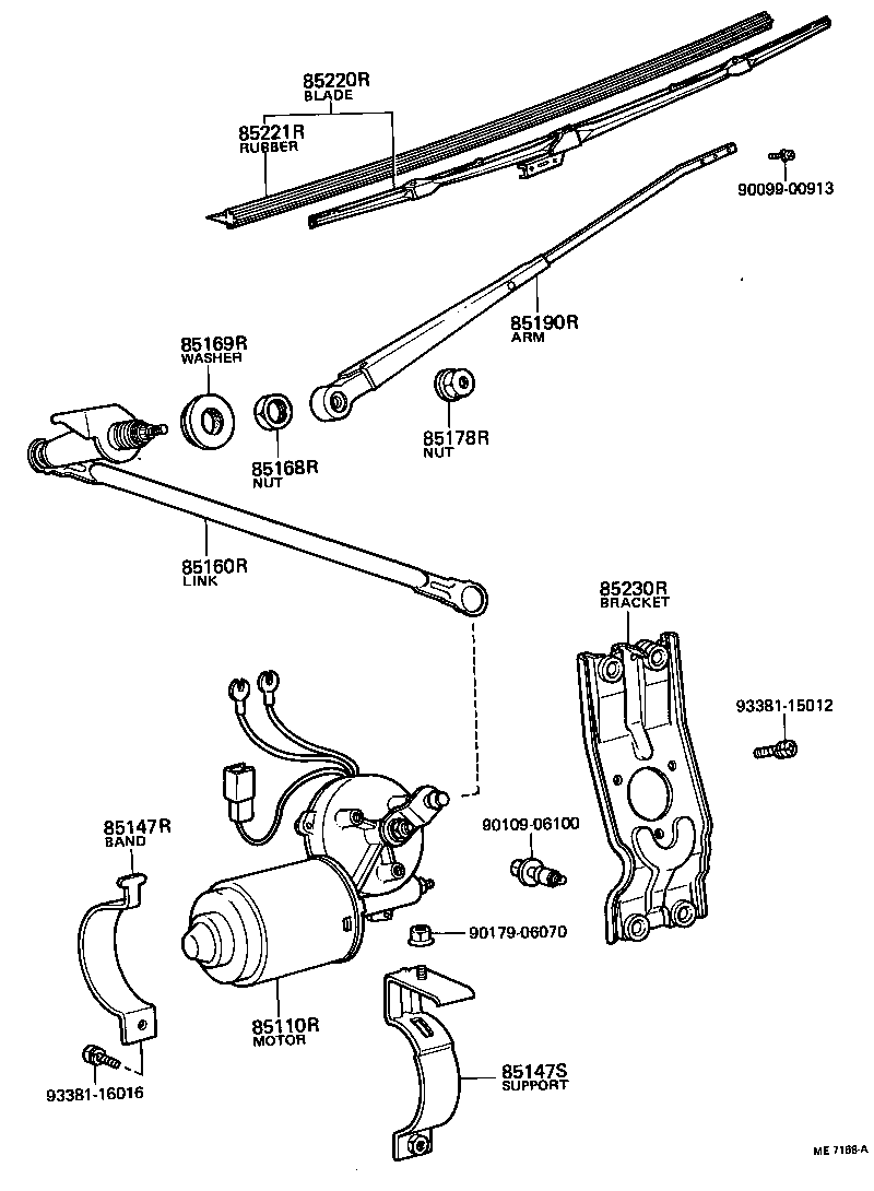 85110-87003 MOTOR ASSY, REAR WIPER product image
