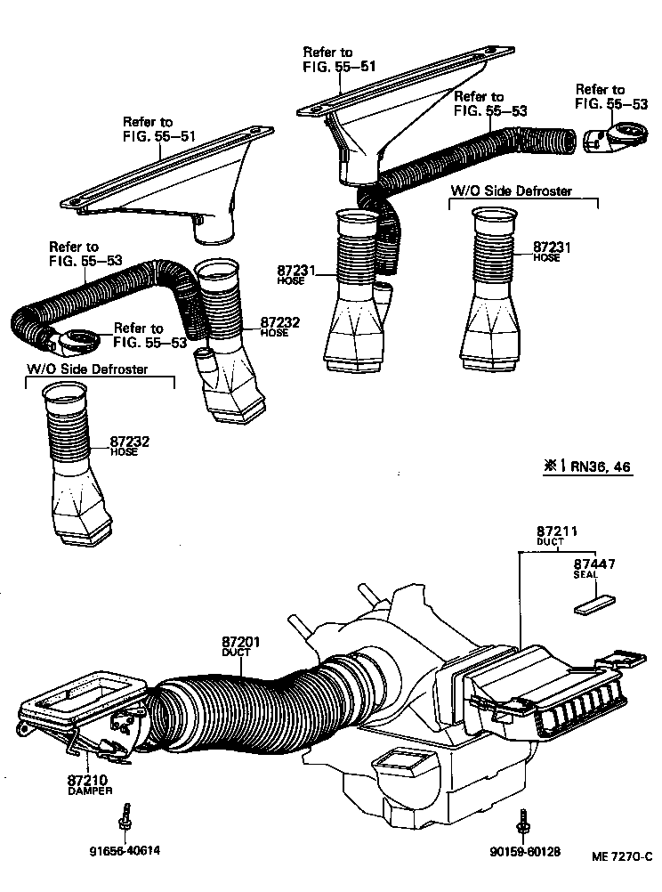 88576-95110 DUCT, AIR, SIDE NO.1 LH product image