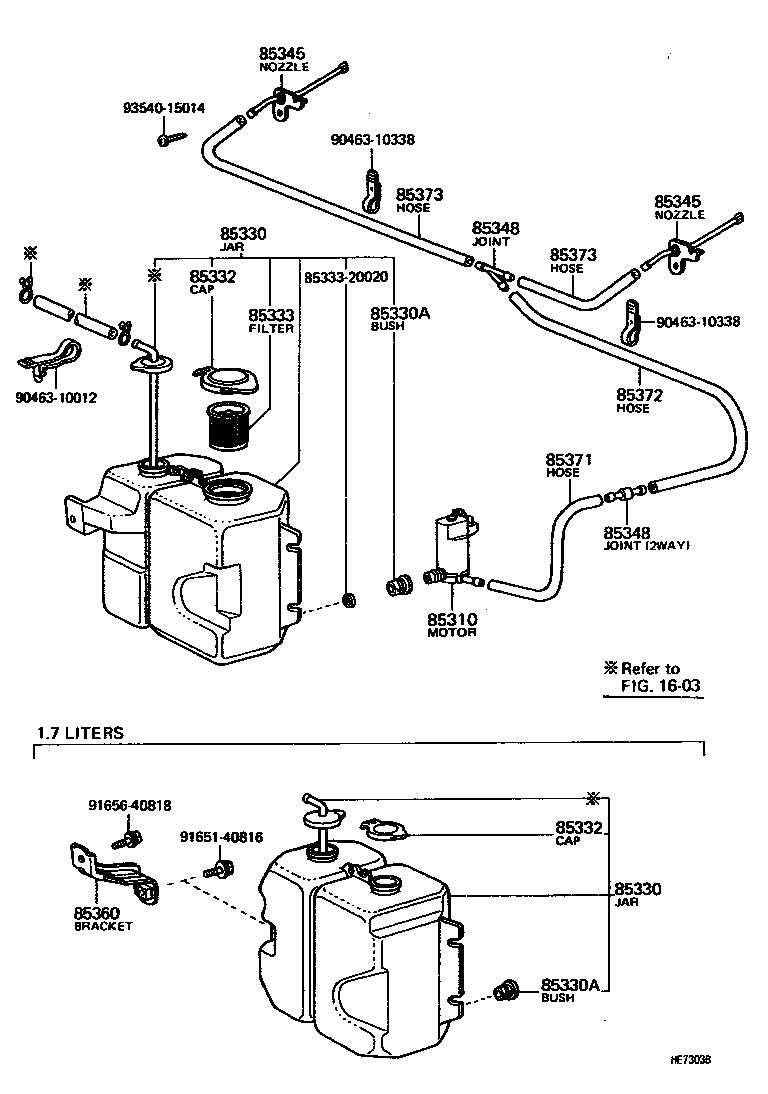 85348-89102 JOINT, WINDSHIELD WASHER HOSE, NO.1 product image