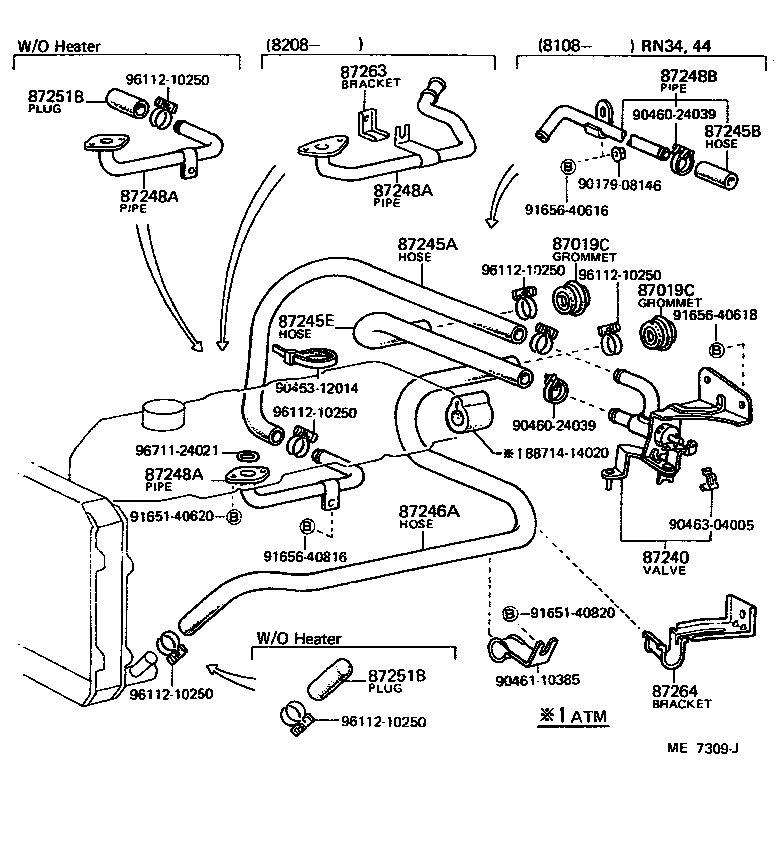 87245-89140 HOSE, HEATER WATER, INLET A product image