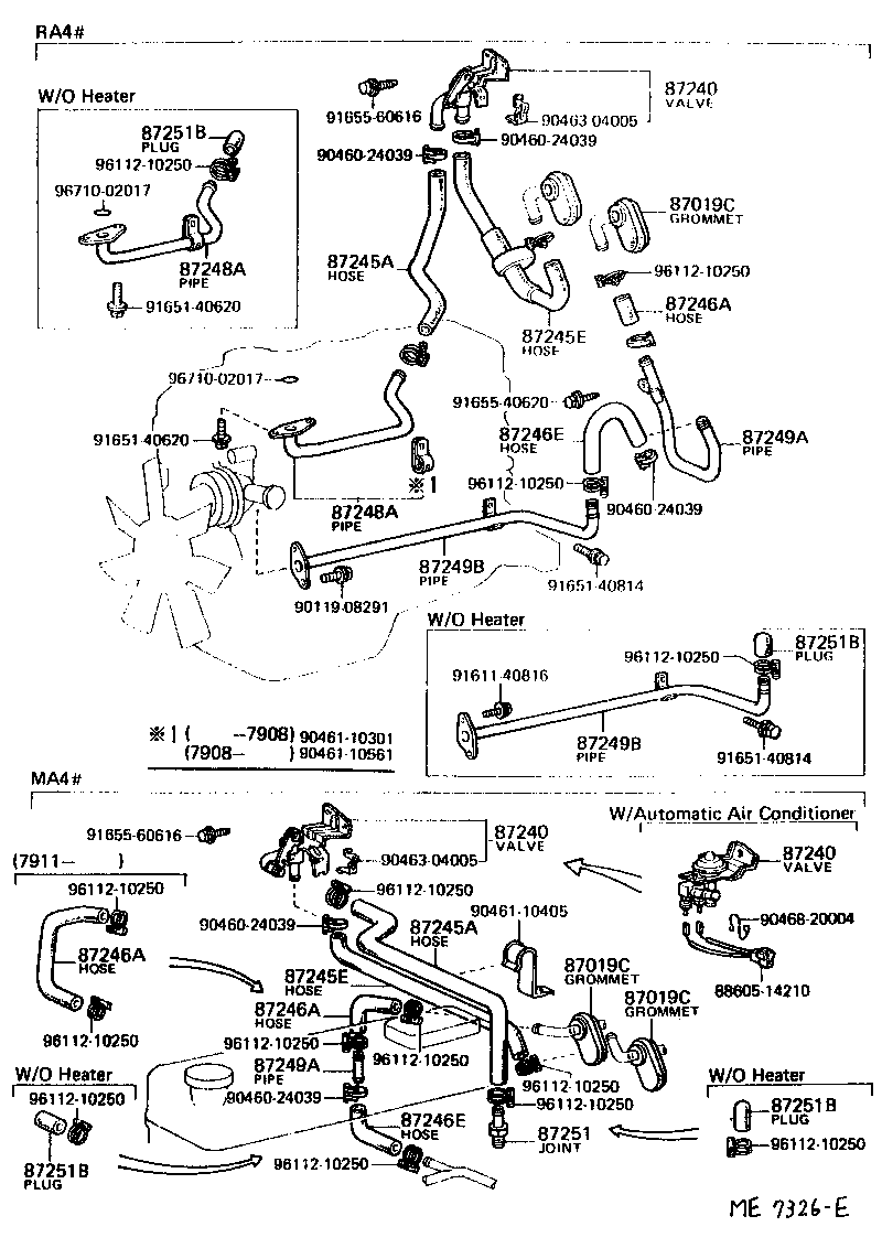 87208-14090 PIPE, HEATER WATER INLET, A product image