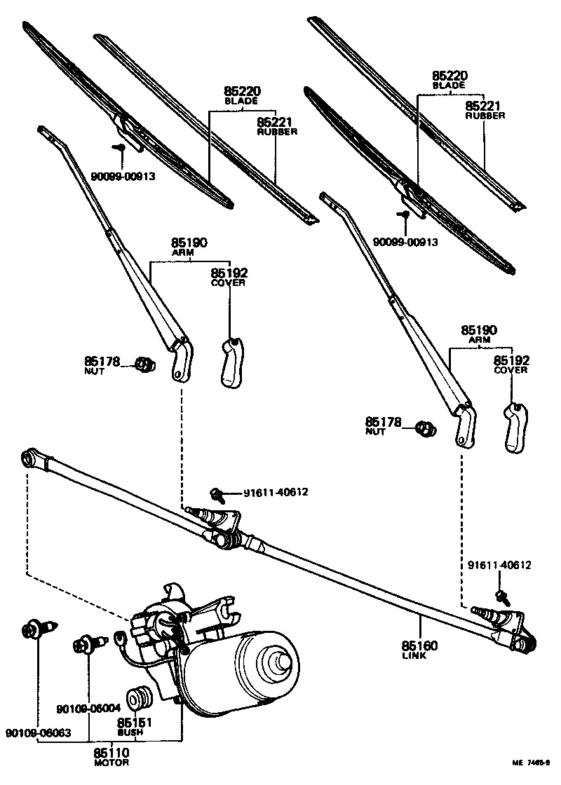 85110-20110 MOTOR ASSY, WINDSHIELD WIPER product image