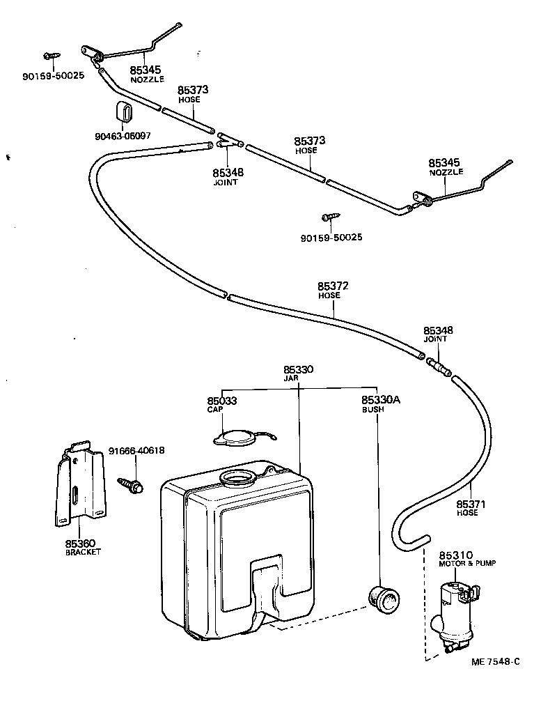 85310-20110 MOTOR AND PUMP ASSY, WINDSHIELD WASHER product image