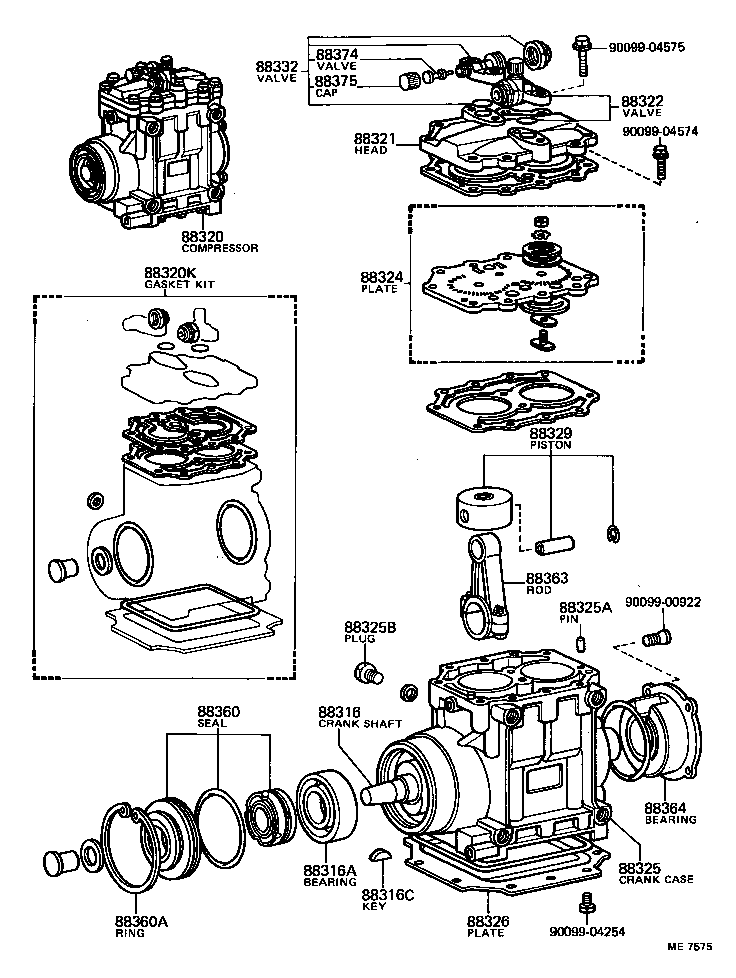 88304-22010 CYLINDER SUB-ASSY, COOLER COMPRESSOR product image