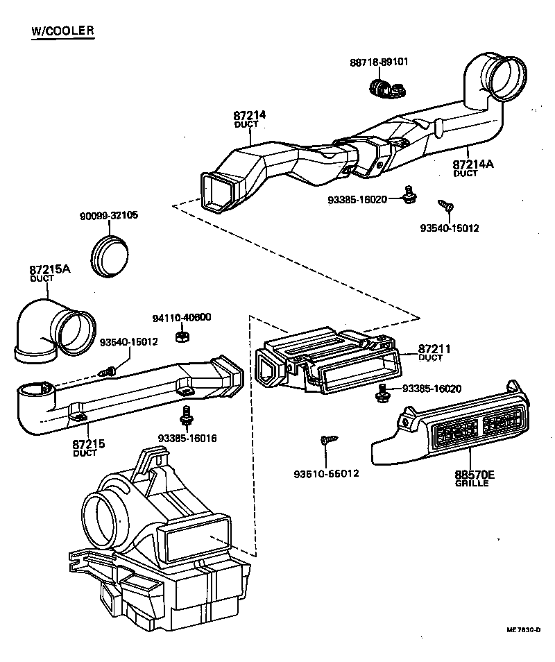 88576-95110 DUCT, AIR, SIDE NO.1 LH product image