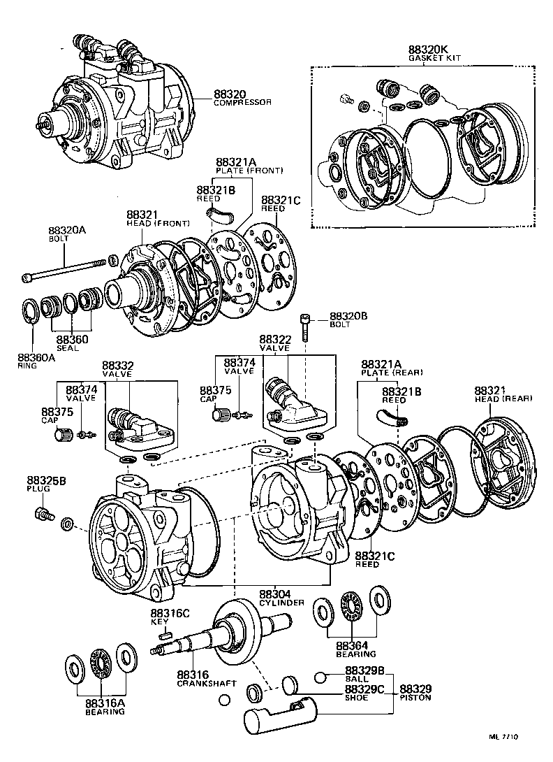 88320-26080 COMPRESSOR ASSY, COOLER product image