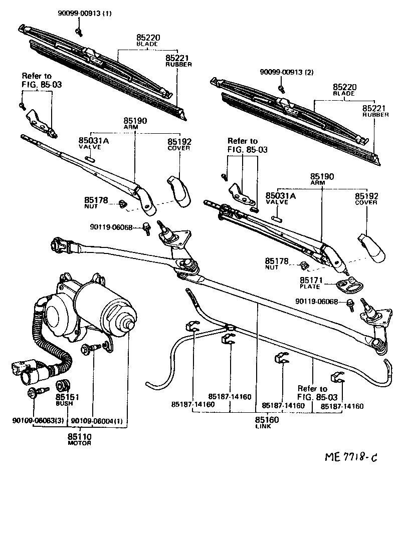 85110-14150 MOTOR ASSY, WINDSHIELD WIPER product image