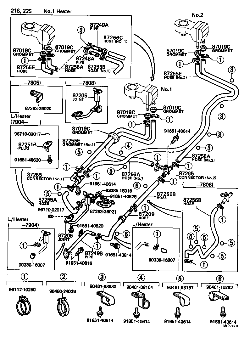87245-36160 HOSE, REAR HEATER WATER OUTLET, E (TO ENGINE) product image