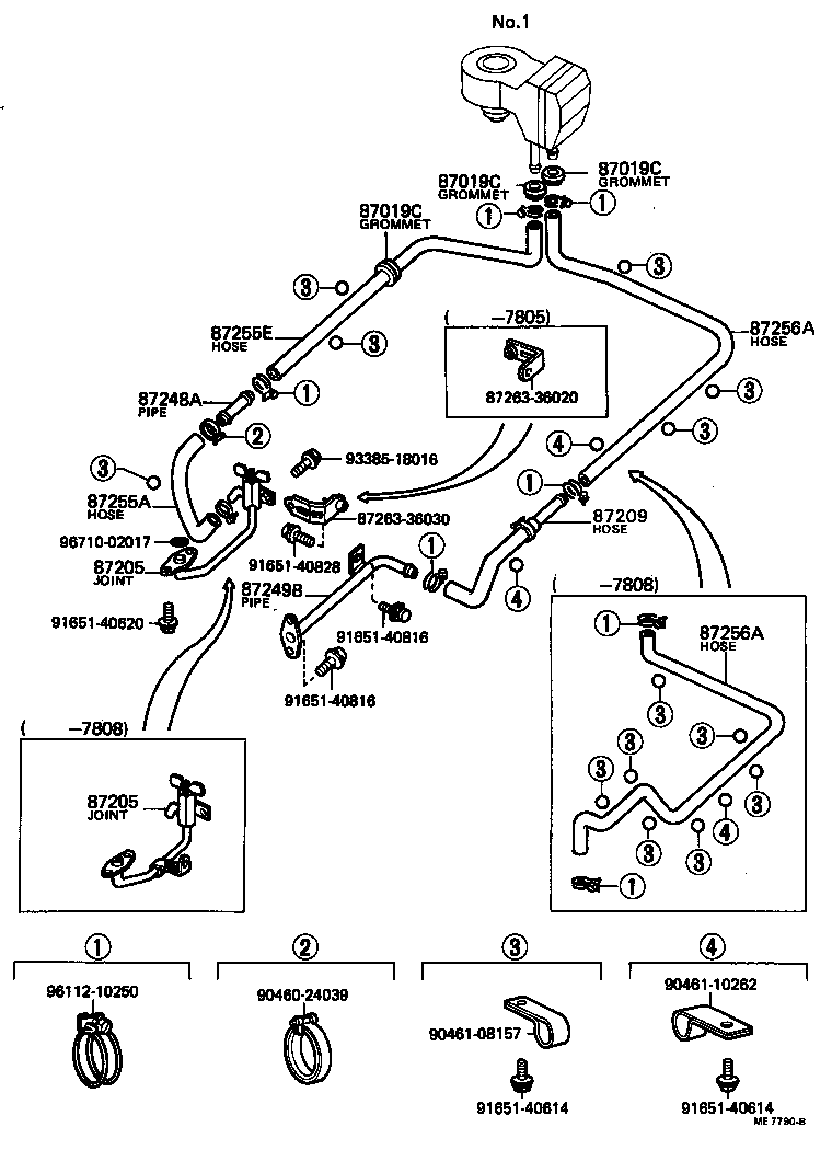 87245-36160 HOSE, REAR HEATER WATER OUTLET, E (TO ENGINE) product image