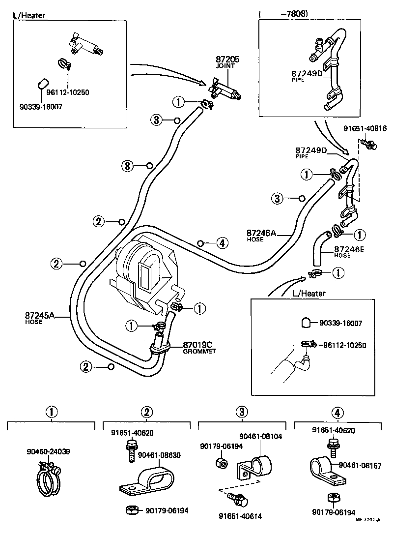 87245-36160 HOSE, REAR HEATER WATER OUTLET, E (TO ENGINE) product image
