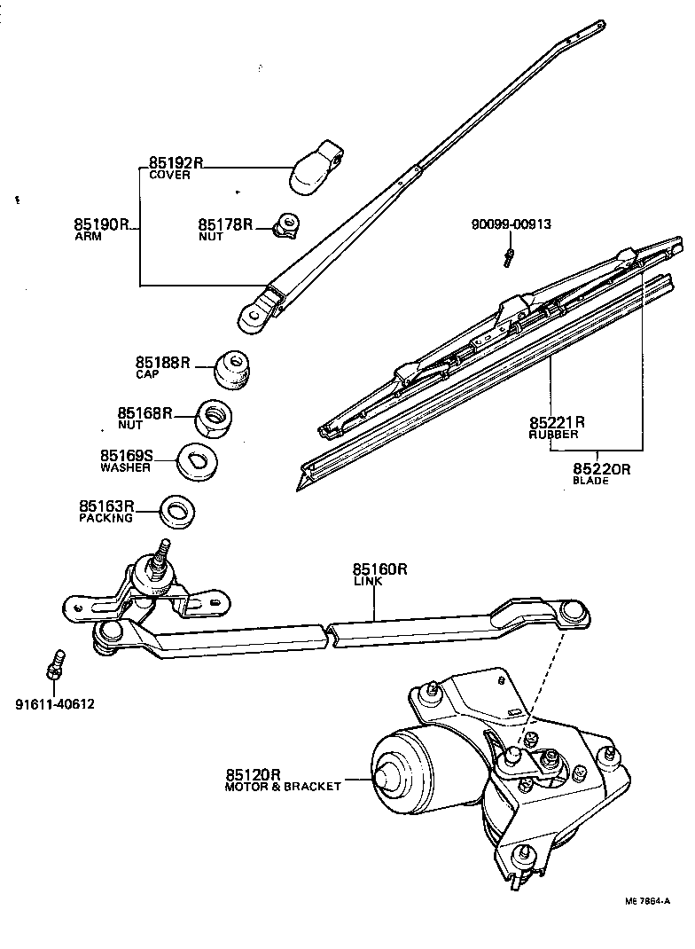 85220-12310 BLADE ASSY, REAR WIPER product image