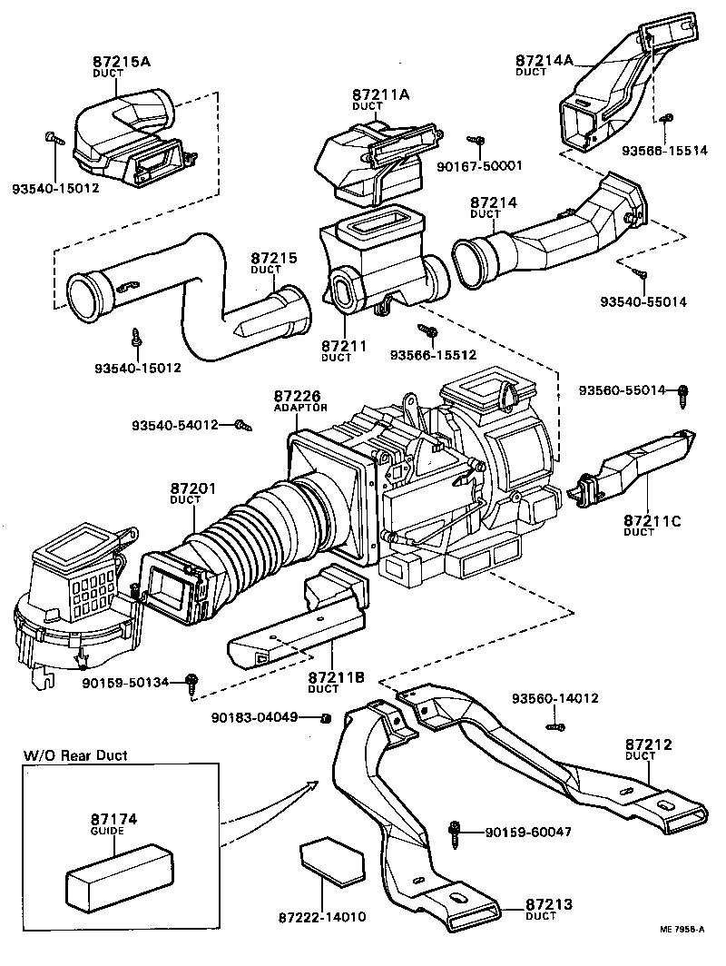 55084-20041 DUCT, AIR, SIDE NO.2 LH product image