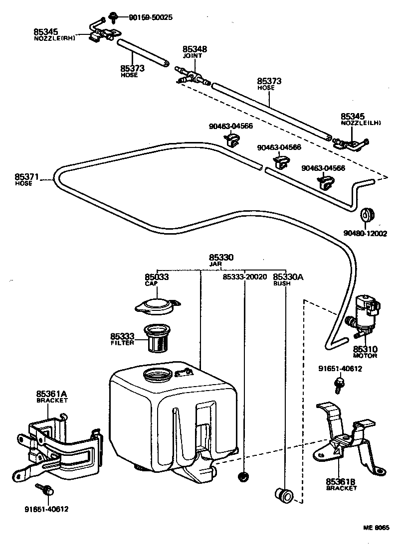 85330-22074 JAR ASSY, WINDSHIELD WASHER product image