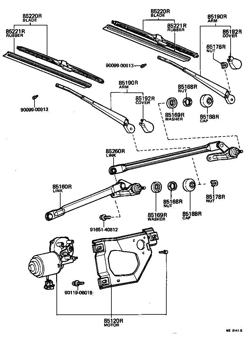 85178-91701 CAP, REAR WIPER PIVOT, NO.1 product image