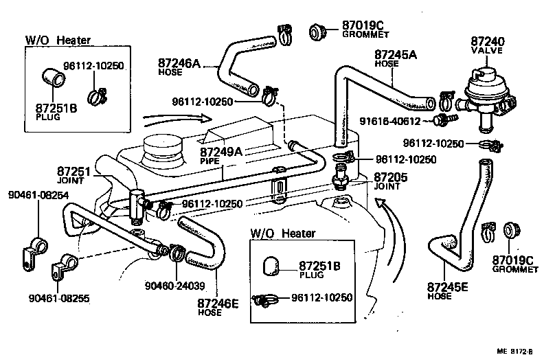 87240-30340 VALVE ASSY, HEATER WATER product image