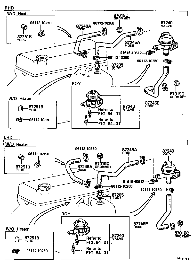 87240-30340 VALVE ASSY, HEATER WATER product image