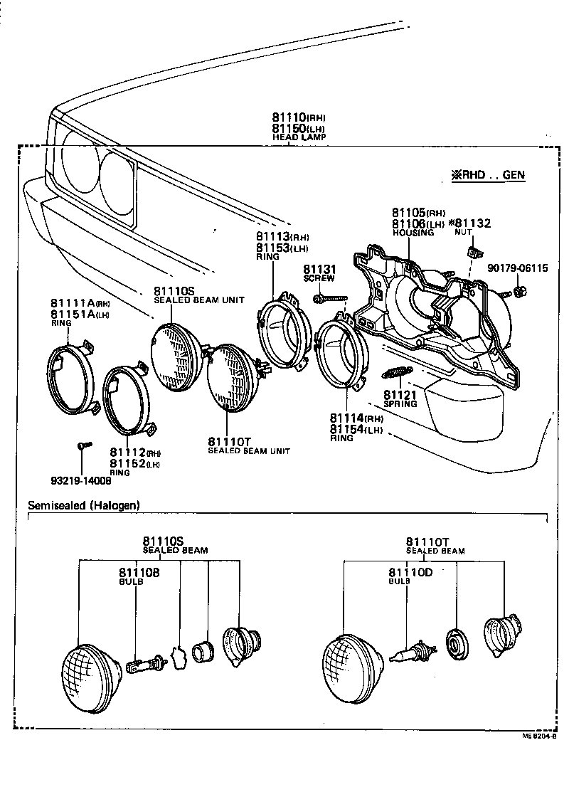 81110-80025 HEADLAMP ASSY, RH product image