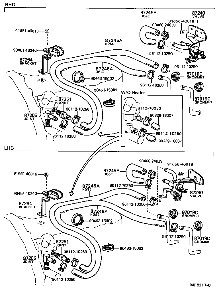 87245-89130 HOSE, HEATER WATER, INLET A product image