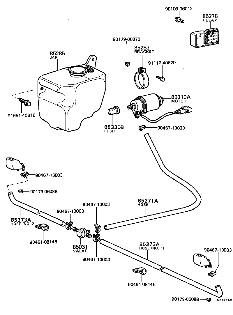 85271-22020 HOSE, HEADLAMP CLEANER WASHER (FROM JOINT TO NOZZLE) product image