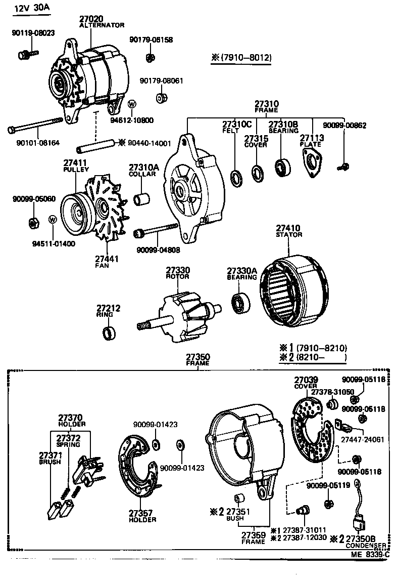 27310-72030 FRAME ASSY, DRIVE END, ALTERNATOR product image