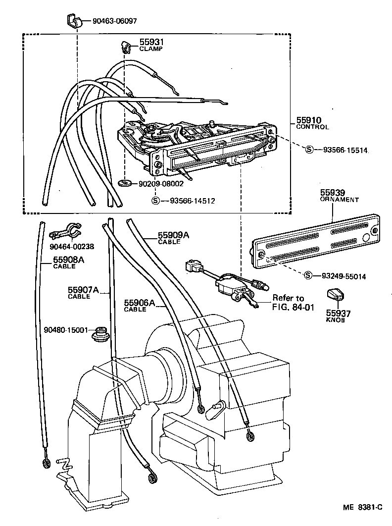 55908-95705 CABLE SUB-ASSY, AIR INLET DAMPER CONTROL product image