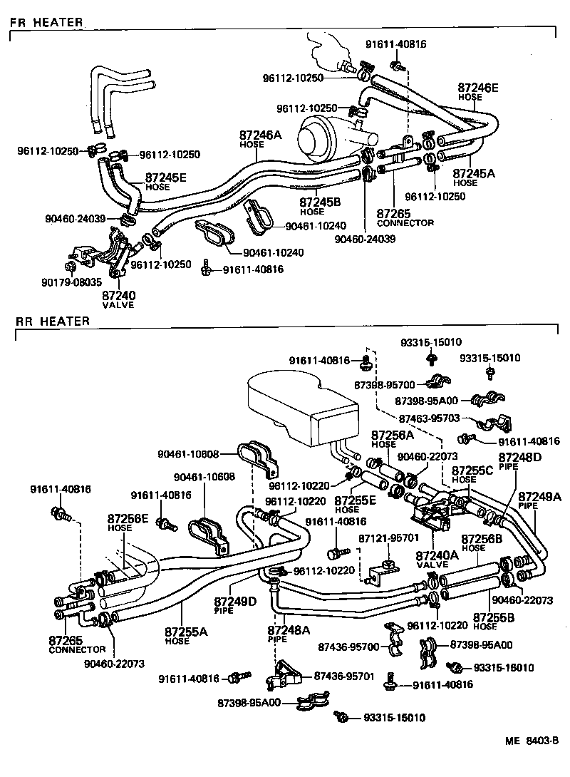 99556-20060 HOSE, REAR HEATER WATER OUTLET, A (FROM HEATER UNIT) product image
