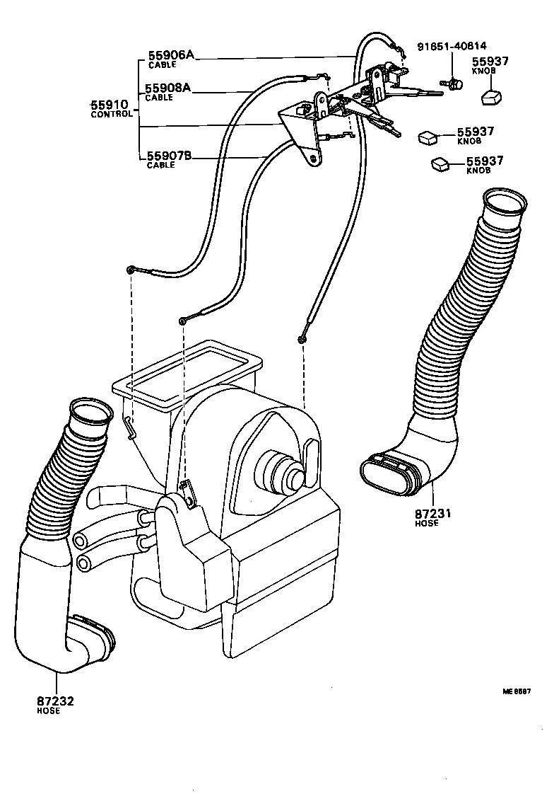 55908-87602 CABLE SUB-ASSY, AIR INLET DAMPER CONTROL product image