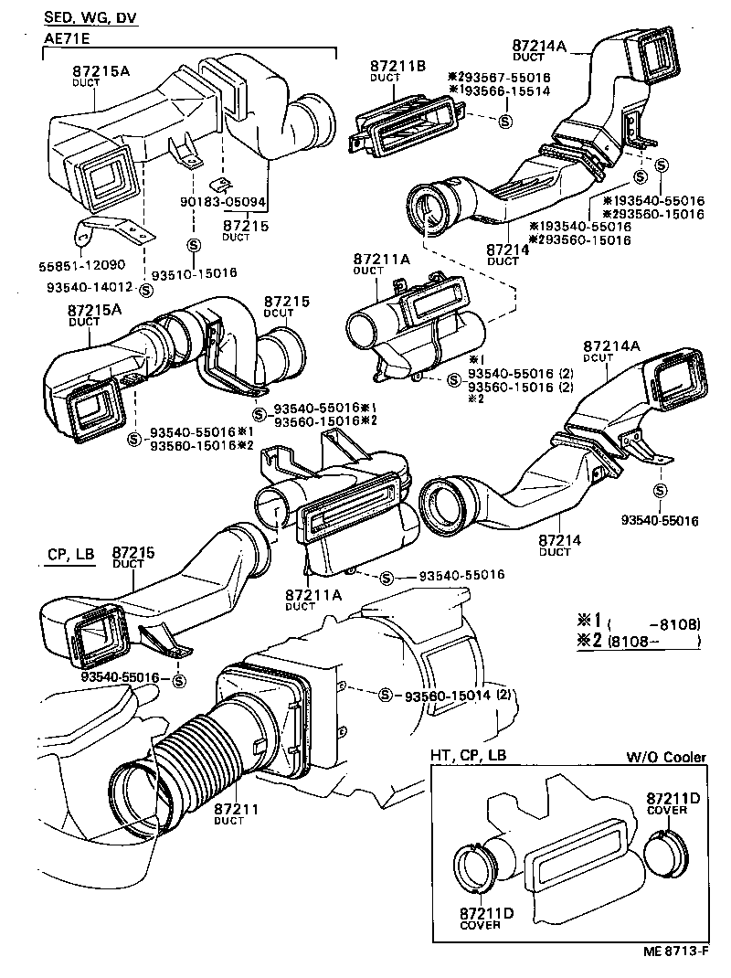 55085-12070 DUCT, AIR, SIDE NO.1 RH product image