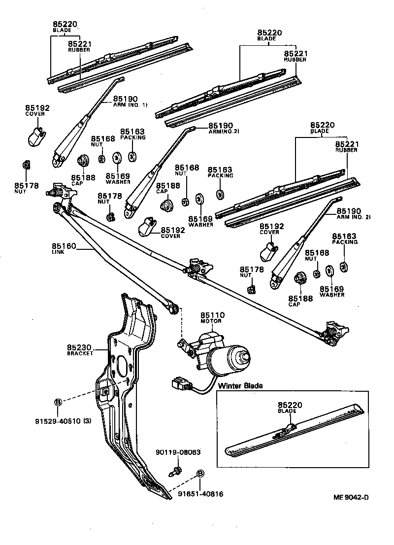 85110-95418 MOTOR ASSY, WINDSHIELD WIPER product image
