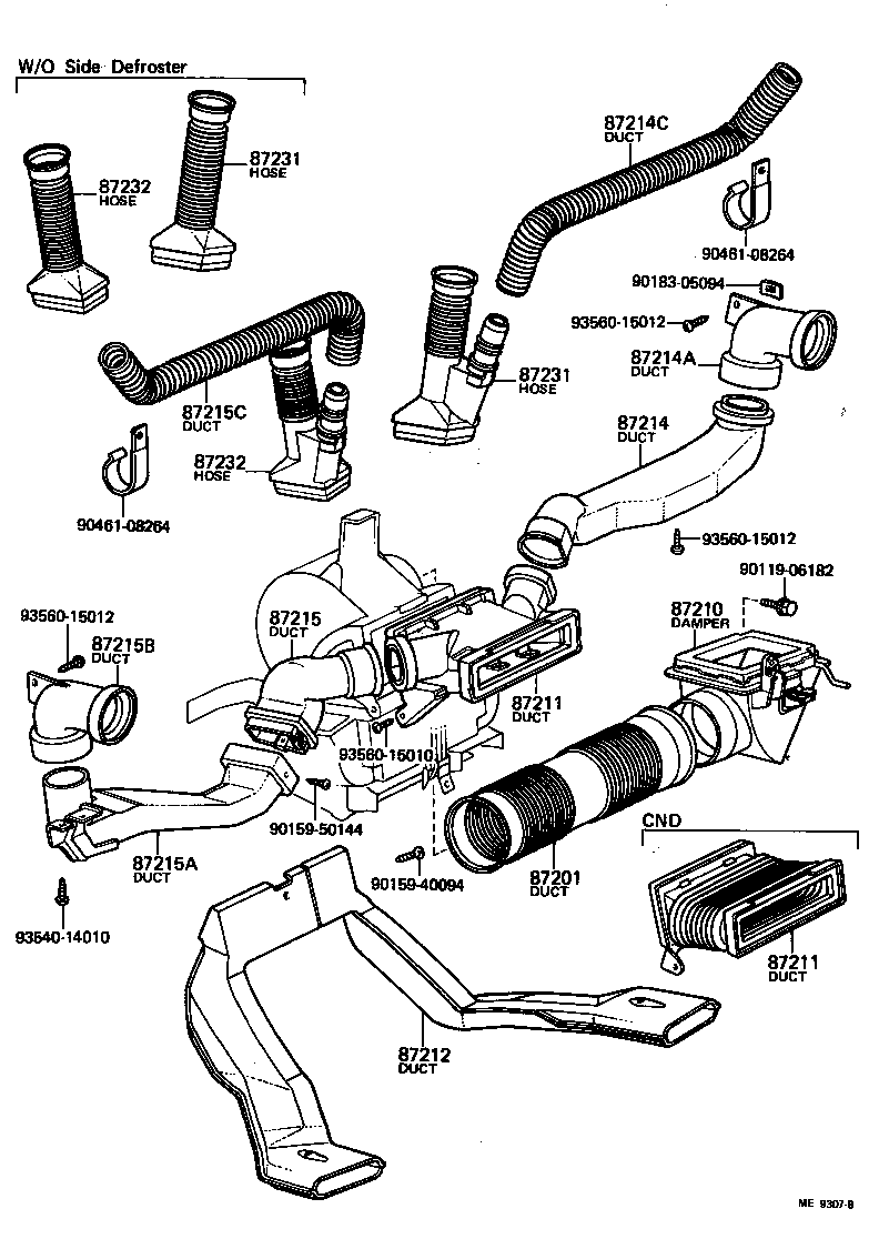 55088-10020 DUCT, AIR, SIDE NO.1 RH product image