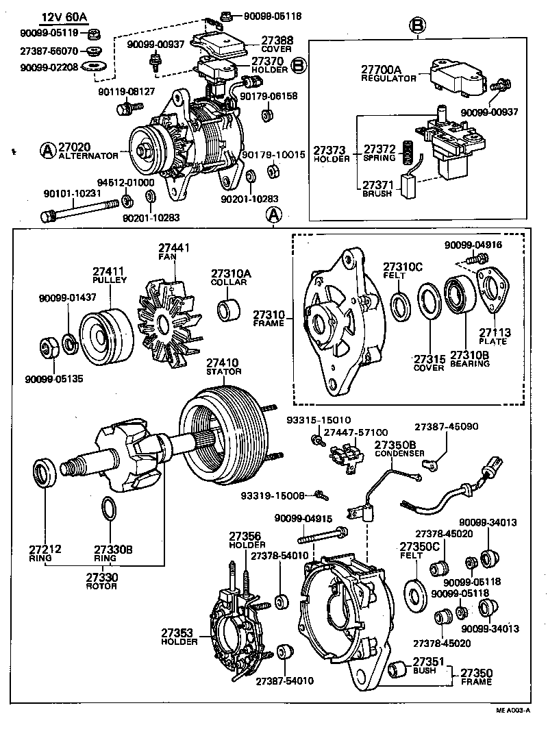 27310-45110 FRAME ASSY, DRIVE END, ALTERNATOR product image