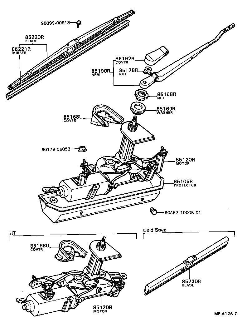85220-22120 BLADE ASSY, REAR WIPER product image