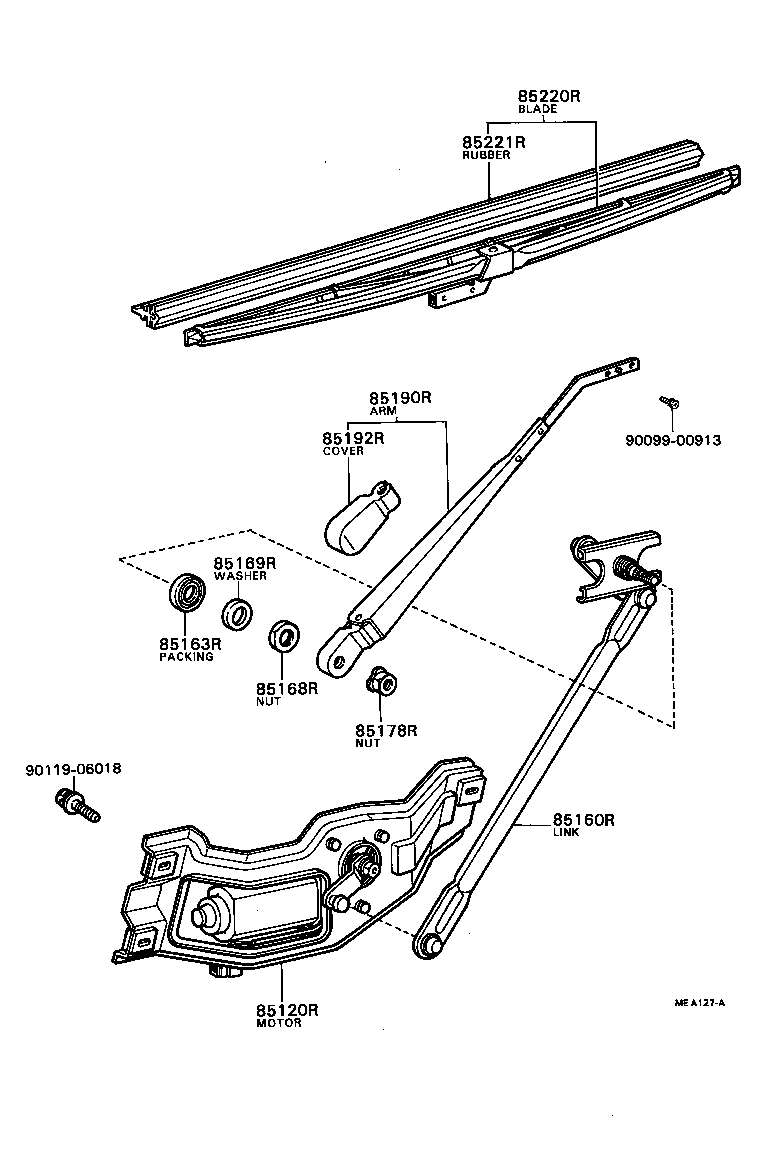 85220-22120 BLADE ASSY, REAR WIPER product image