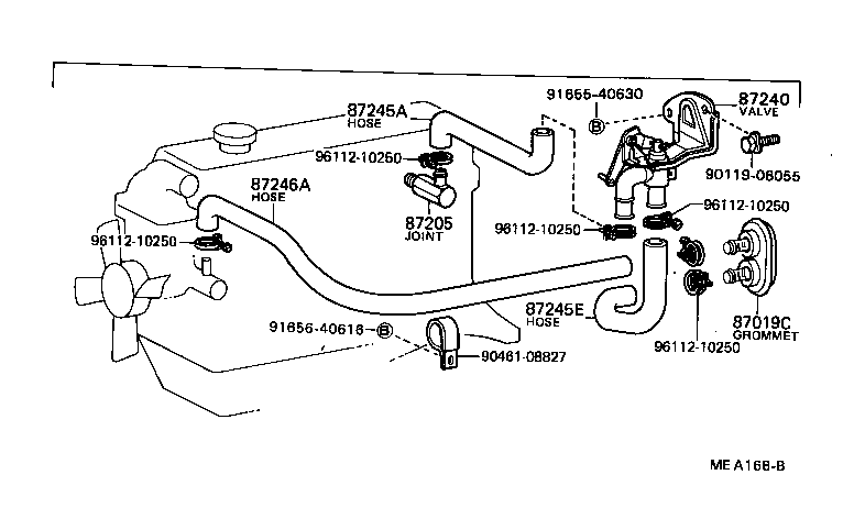 87208-20030 PIPE, HEATER WATER OUTLET, A product image