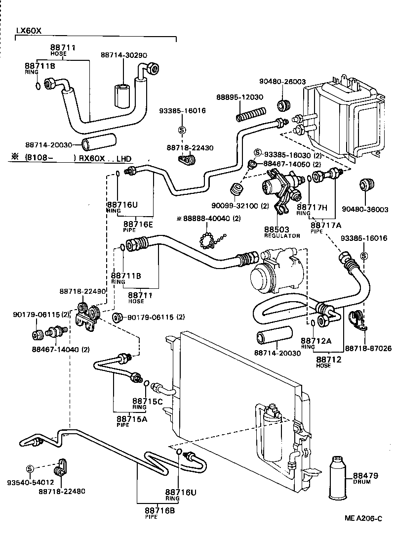 88460-22200 CONDENSER ASSY, W/RECEIVER product image
